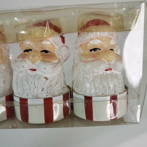 Vintage 90s Small 2" Santa Head Candles New Global Industries - Picture 8 of 9